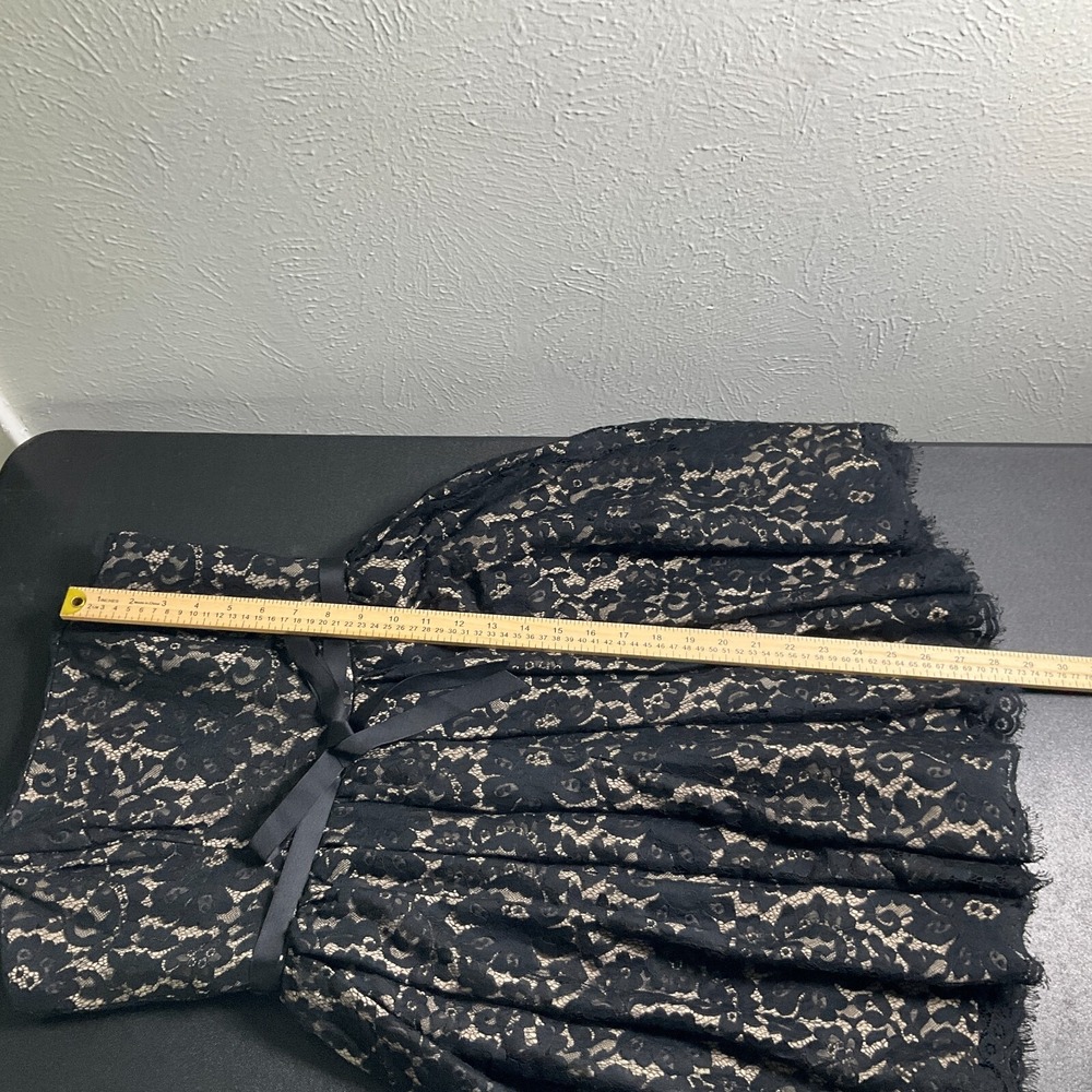 Robert Rodriguez Dress Womens 6 Black Lace Overlay Strapless Sash Waist Party - Picture 14 of 16